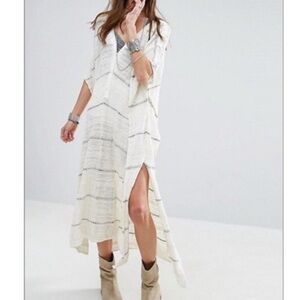 Free People Whispering Winds Grid Knit Kaftan